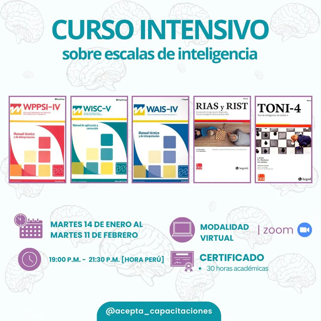 Curso Intensivo Sobre Escalas de Inteligencia